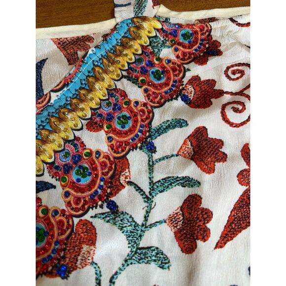 Sakkas Saanvi Printed Draped Short Sleeve Strap Cutout Shoulder Kaftan Bohemian - Picture 5 of 10